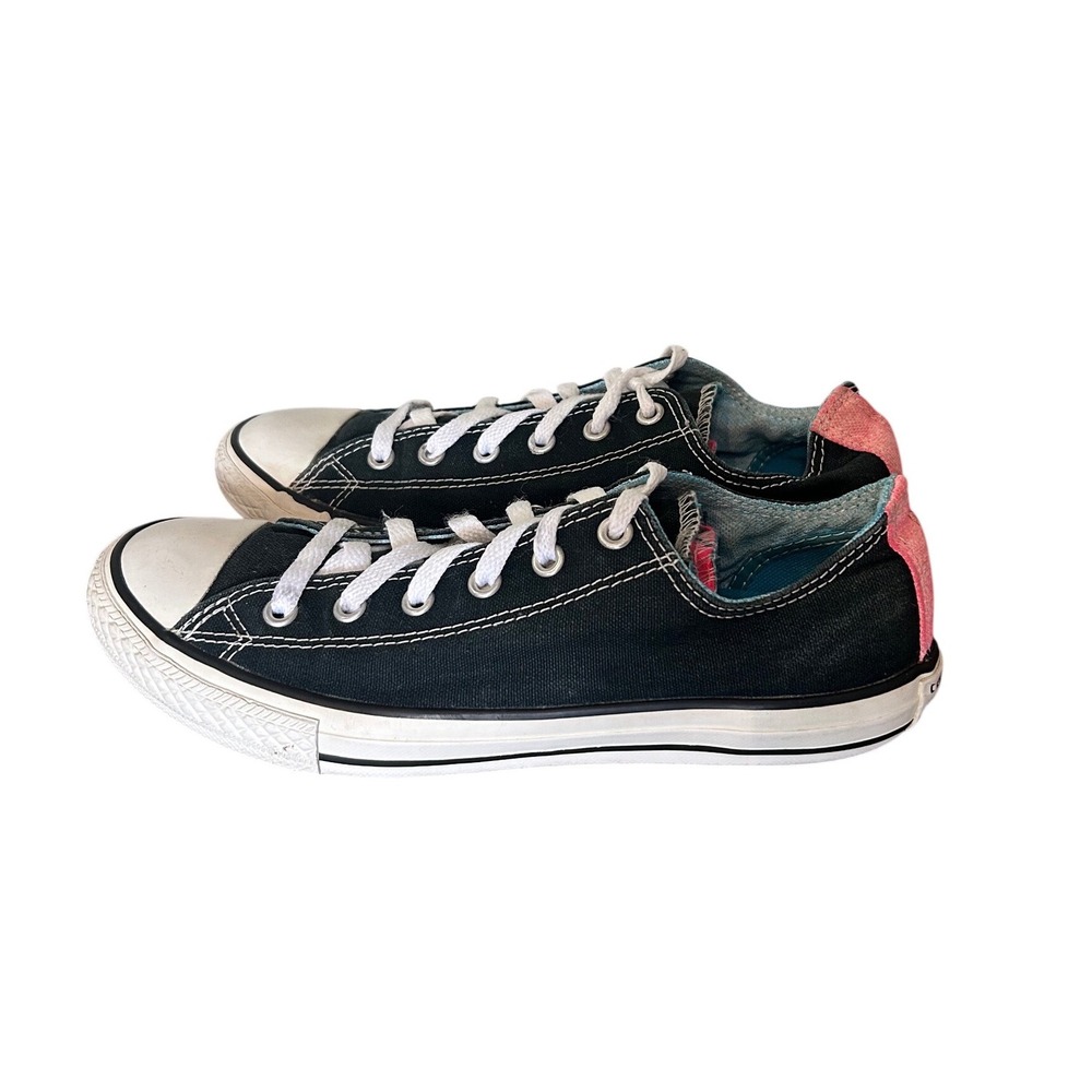 Converse Black All Star Sneakers Womens 5 Low Top Pink Blue Accent